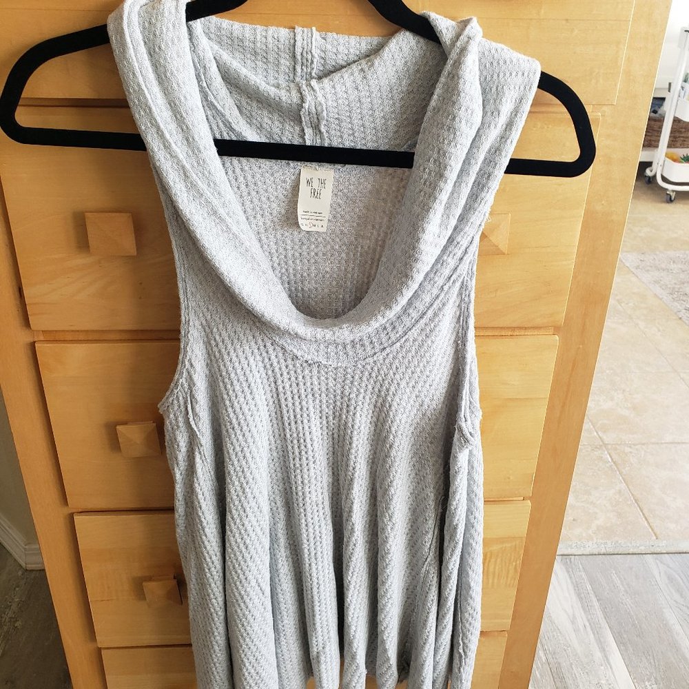 We The Free Gray Sweater Tunic with Cowl Neck Small